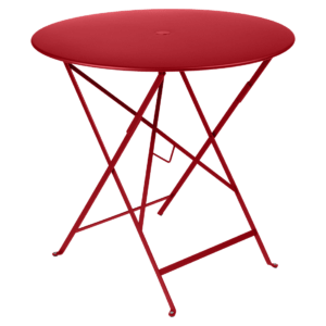 Makově červený kovový skládací stůl Fermob Bistro Ø 77 cm